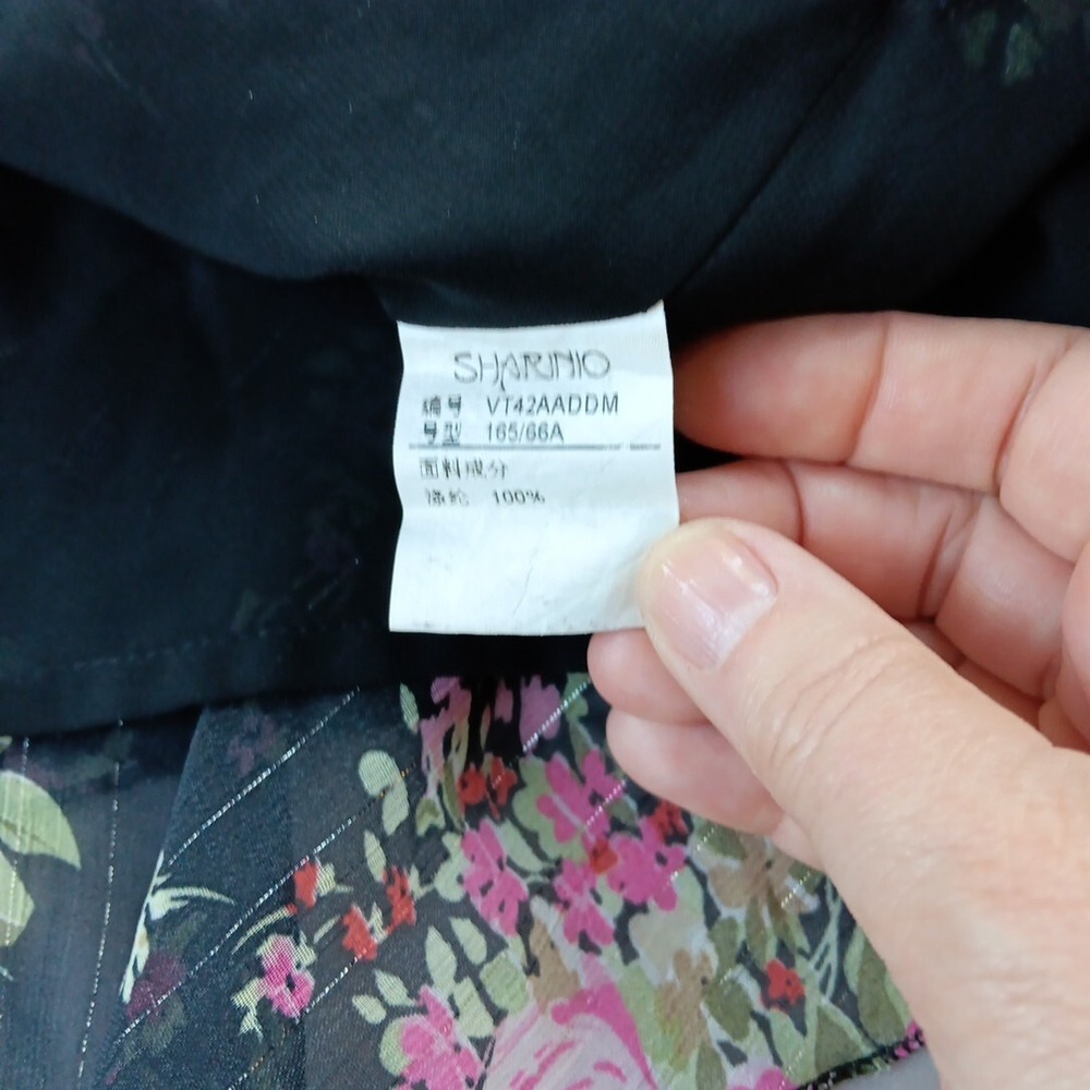 Y2K Skirt Womens Medium Black Floral Fairy Grunge Ruffles Sheer Whimsicore VTG - Picture 8 of 8